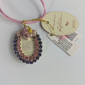Feminine Reflections Carlton Cards Picture Frame Necklace Rhinestone Detail NWT